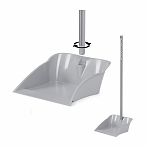 Совок для мусора ЗПИ Альтернатива М1022, пластиковый длинный черенок, 250х280х710 мм