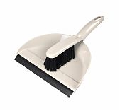 Комплект для уборки Homver Malta 221211327/04, щетка-сметка и совок с резиновой кромкой, бежевый