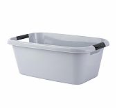 Таз прямоугольный Plast Team Bergen, с ручками, пластик, серый шторм, 30 л