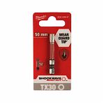Бита ударная Milwaukee 4932430887, шлиц TX30, длина 50 мм, хвостовик 1/4, для шуруповертов и гайковертов 