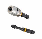 Биты с магнитным держателем DeWalt Extreme Magnetic Screw Lock DT70535T, PZ2, 57 мм, в наборе 2 штуки