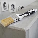 Кисть плоская Black White Premium 860-035 универсальная 35х15 мм, серебристая щетина