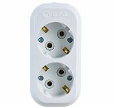 Колодка удлинителя 2-местная Makel 28914 MGP 111, с заземлением, белая, 3.5 кВт