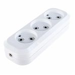 Колодка удлинителя 3-местная Makel 28917 MGP121, без заземления, белая, 1.3 кВт