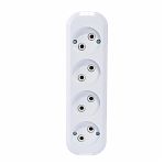 Колодка для удлинителя 4-местная Makel 28819 MGP141, без заземления, белая, 2.2 кВт