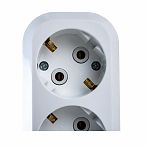 Колодка удлинителя 3-местная Makel 39294 MGP211 с заземлением, с выключателем, белая, 3.5 кВт