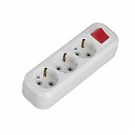 Колодка удлинителя 3-местная Makel 39294 MGP211 с заземлением, с выключателем, белая, 3.5 кВт