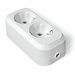 Колодка удлинителя 2-местная UNIVersal 221059 E302, с заземлением, белая, 3.5 кВт