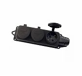 Колодка удлинителя 3-местная Lezard, 106-0400-101, с заглушкой, с заземлением, каучук, черная, 3.5 кВт