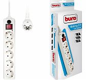 Сетевой фильтр Buro 500SH-10-W CCA, с заземлением, 5 розеток, 10 м, 2.2 кВт