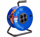 Удлинитель Атлант Атом ПВС 40174, с заземлением, 4 розетки, 50 м, 3.5 кВт, на катушке