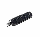 Удлинитель Uniel Travel S-CT3-1.8UC BLACK 2USB+2TYPE C, ПВС, без заземления, 3 розетки, 1.8 м, 2.5 кВт