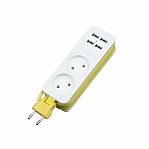 Удлинитель портативный 2-местный 4USB Uniel Travel S-CT2-1.5U UL-00011134 WHITE/GREEN, без заземления