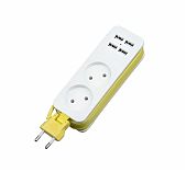 Удлинитель портативный 2-местный 4USB Uniel Travel S-CT2-1.5U UL-00011134 WHITE/GREEN, без заземления