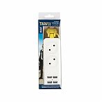 Удлинитель портативный 2-местный 4USB Uniel Travel S-CT2-1.5U UL-00011134 WHITE/GREEN, без заземления