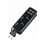 Удлинитель Uniel Travel S-CT2-1.5U BLACK 4USB