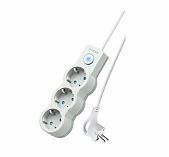 Удлинитель Космос YKsm3m-3g-Z-V10A-W 1802004 ПВС, с заземлением, 3 розетки, 3 м, 2.2 кВт