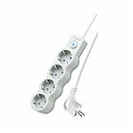 Удлинитель Космос YKsm5m-4g-Z-V10A-W 1802000, с заземлением, 4 розетки, 5 м, 2.2 кВт