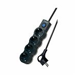 Удлинитель Космос YKsm3m-4g-Z-V10A-B 1801989 ПВС, с заземлением, 4 розетки, 3 м, 2.2 кВт