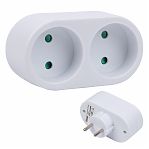 Разветвитель сетевой Uniel S-ES2-16O White без заземления, 2 розетки, 3.5 кВт