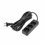 Удлинитель Uniel Ultra S-CU3-5 Black ПВС, без заземления, 3 розетки, 5 м, 2.5 кВт