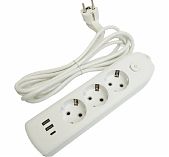 Удлинитель Stekker HM08-33-02 Home plus 49977 с заземлением, 3 розетки, 3 м, 2.5 кВт