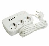 Удлинитель Stekker HM09-36-02 Home plus 49979 с заземлением, 3 розетки, 3 м, 2.5 кВт