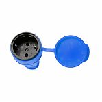 Розетка 1-местная Stekker RST16-21-44 Одри 39196, с заземлением, переносная, с крышкой, каучук, цвет синий  