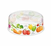 Крышка для СВЧ с декором, круглая, пластик, различные цвета, 90х250х250 мм