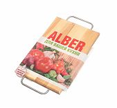 Доска разделочная прямоугольная Alber дерево 29х20х1.8 см с ручкой, с кровостоком 80008