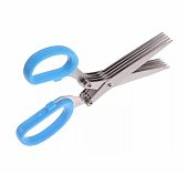 Ножницы кухонные Scissors для зелени 5 пар лезвий, стальные, голубые