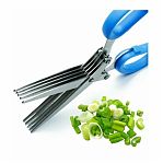 Ножницы кухонные Scissors для зелени 5 пар лезвий, стальные, голубые