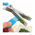 Ножницы кухонные Scissors для зелени 5 пар лезвий, стальные, голубые