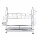 Сушилка для посуды Agness 917-050 с поддоном, белая 25х38х41 см