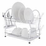 Сушилка для посуды Agness 917-050 с поддоном, белая 25х38х41 см