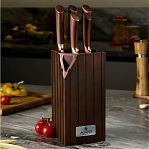 Набор ножей Agness 911-486 на пластиковой подставке, 6 предметов, цвет коричневый