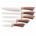 Набор ножей Agness 911-486 на пластиковой подставке, 6 предметов, цвет коричневый