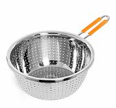 Дуршлаг с ручкой, глубокий, нержавеющая сталь, серебристый, d 24 см