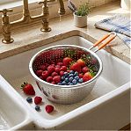 Дуршлаг с ручкой, глубокий, нержавеющая сталь, серебристый, d 24 см