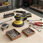 Шлифмашина эксцентриковая Hanskonner HOS8145BL, 150 мм, бесщеточный двигатель, 400 Вт