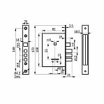Замок врезной Бордер ПроСам 74500-ЗВ9-8/13, СП1.НР-002.Ш, УЗ, сувальдный, 3 ключа