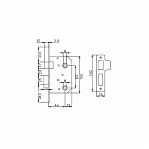 Замок врезной Maxi Locks 504W-60.5 мм, с фиксатором, PB, полированная латунь