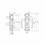 Замок врезной Булат ЗВ4-1.25.01.8017 для калитки, с ручками, коричневый, цилиндр 80 мм, ключ-ключ