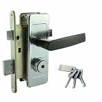 Замок врезной Зенит 3В4Д ШО-25, цилиндровый, никель, ручка черная