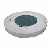 Крышка железобетонная ППЛ плита перекрытия с люком, диаметр 1000 мм, для колодцев