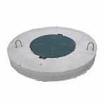 Крышка железобетонная ППЛ плита перекрытия с люком,  диаметр 1500 мм, для колодцев