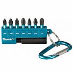 Набор бит Makita Impact Black E-11994, 25 мм, 8 предметов, PH1, PH2, PH3, PZ1, PZ2, PZ3, магнитный держатель