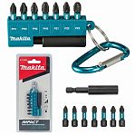 Набор бит Makita Impact Black E-11994, 25 мм, 8 предметов, PH1, PH2, PH3, PZ1, PZ2, PZ3, магнитный держатель
