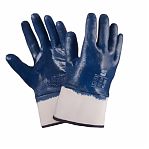 Перчатки-краги маслобензостойкие, хлопковые, нитриловый облив