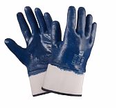 Перчатки-краги маслобензостойкие, хлопковые, нитриловый облив